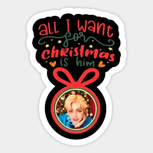 Stray Kids Felix Fan Art - All I want for Christmas is Felix Sticker